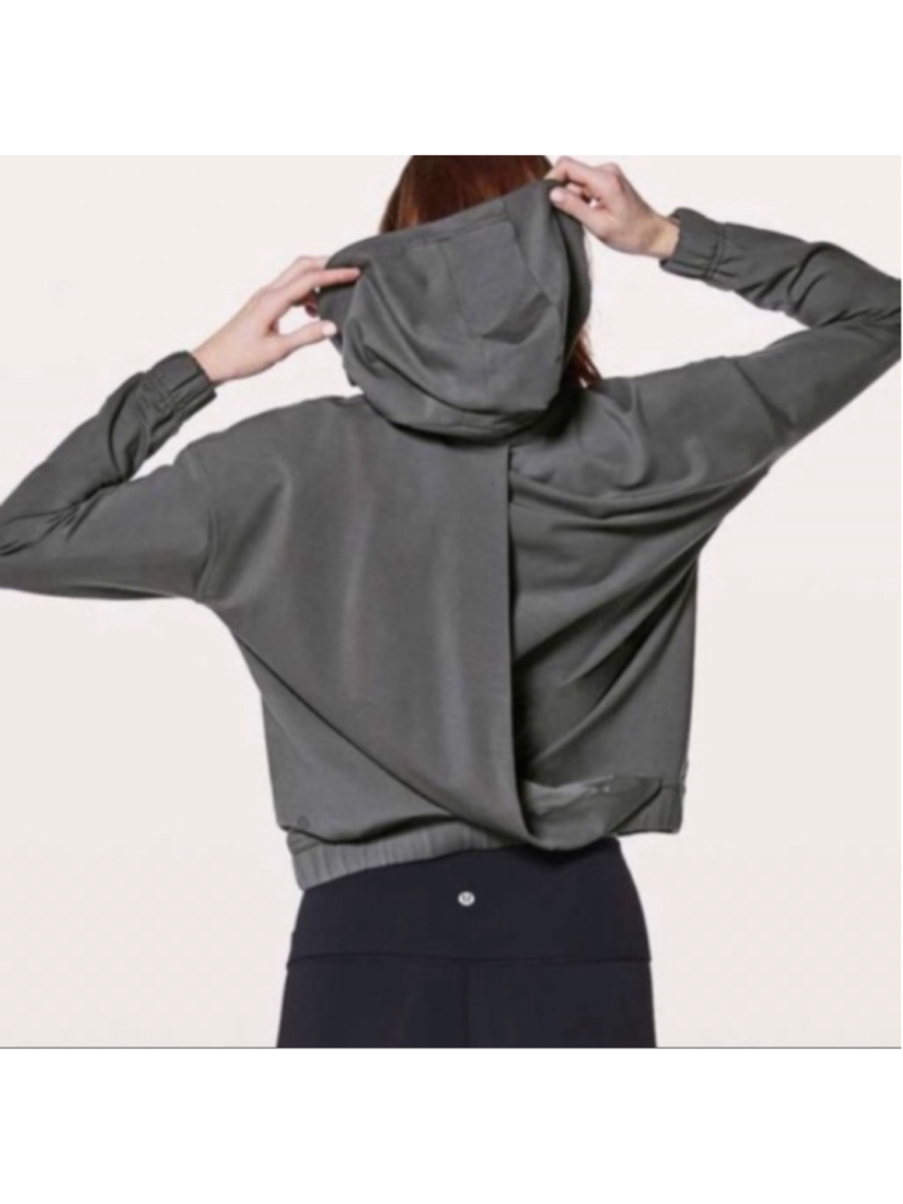 Lululemon Gray Twisted and Tucked Hoodie Sz 4 Athleisure Yoga Gorpcore Athletic